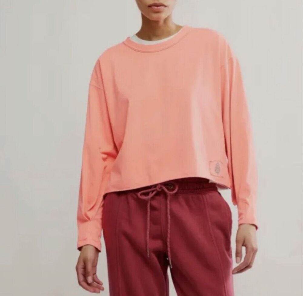 Free People Movement Inspire Layer Top Long Sleeve melon orange S NEW